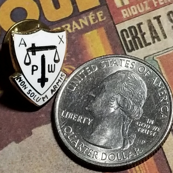 Vintage lapel pin NON SOLUM ARMIS American Ex-Prisoners of War (AXPOW) - Picture 6 of 12